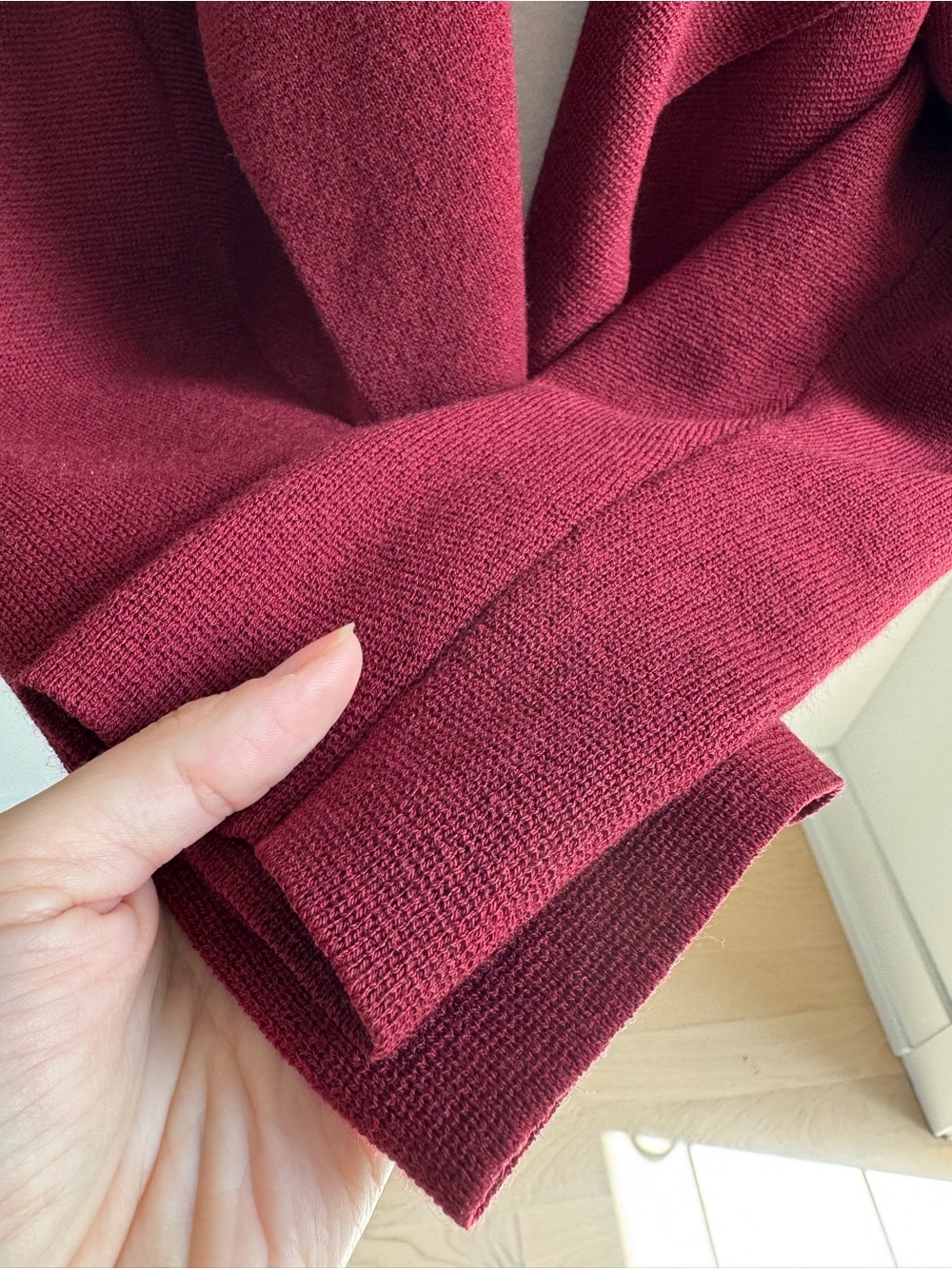 Eileen Fisher 100% Wool Italian Yarn Open Burgundy Cardigan Size 1X - Picture 5 of 8